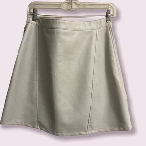 Zara Large White faux leather skirt with side closure button detail